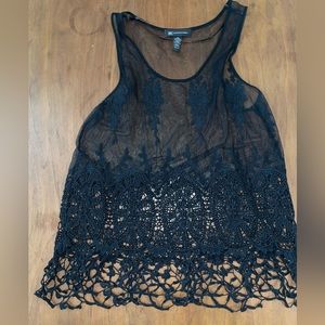 Black sheer tank top